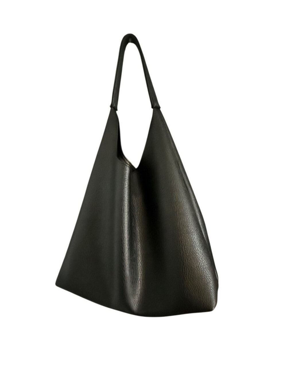Black Faux Leather Tote Bag